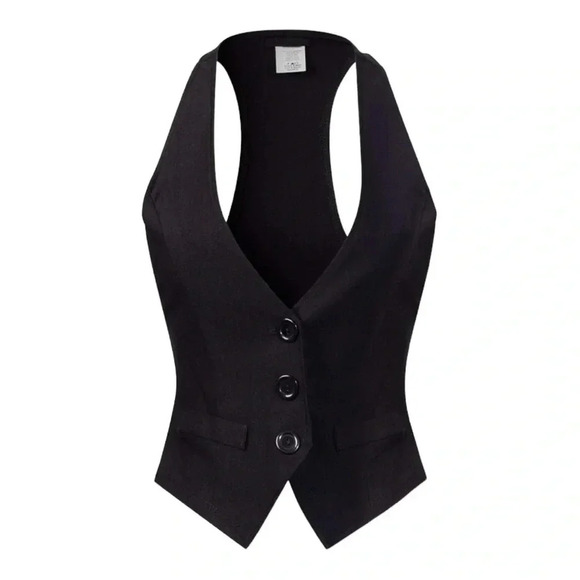 🖤Design by Olivia Dressy Casual Versatile Racerback Vest Tuxedo Suit Waistcoat - Picture 2 of 10